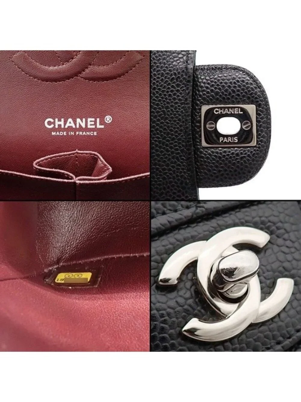 Chanel Shoulder Bag Quilted 25 11.12 Classic Black Caviar Leather